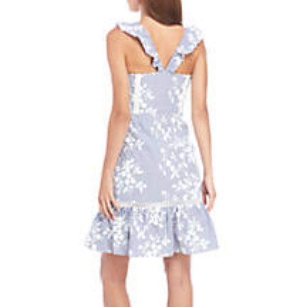 Sam Edelman embroidery denim stripe dress sz 12 NWT *D7 - Picture 4 of 8